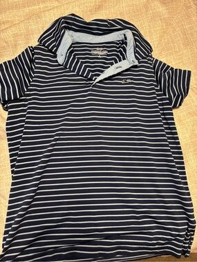 Vineyard Vines Boys' Navy and White Striped Polo